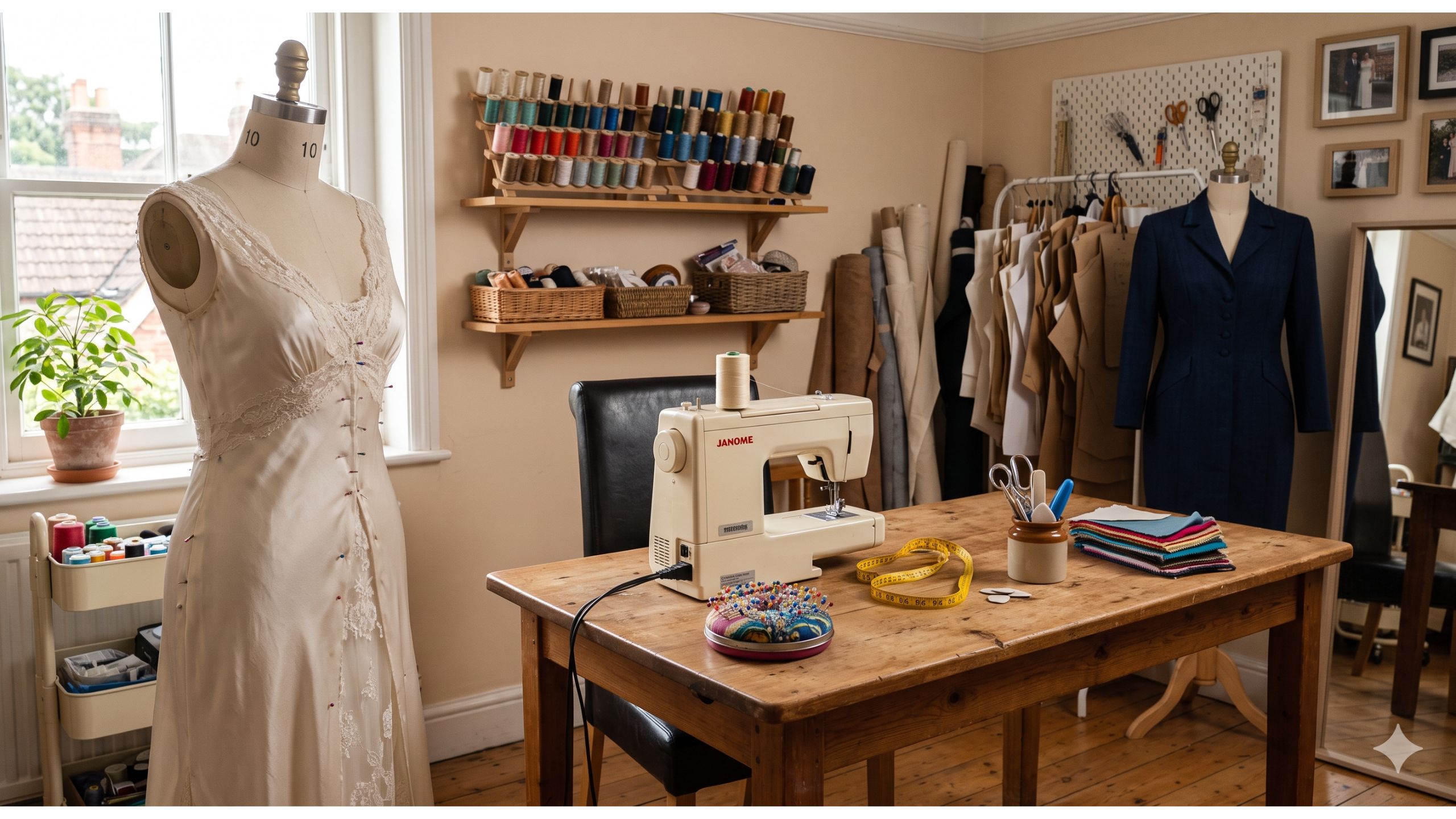 Dress alterations studio interior at Clothing Alterations Nottingham in Hucknall