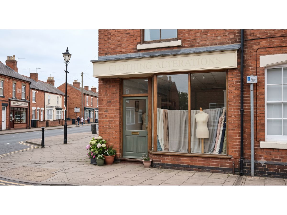 Clothing Alterations Nottingham studio shopfront on Annesley Road in Hucknall