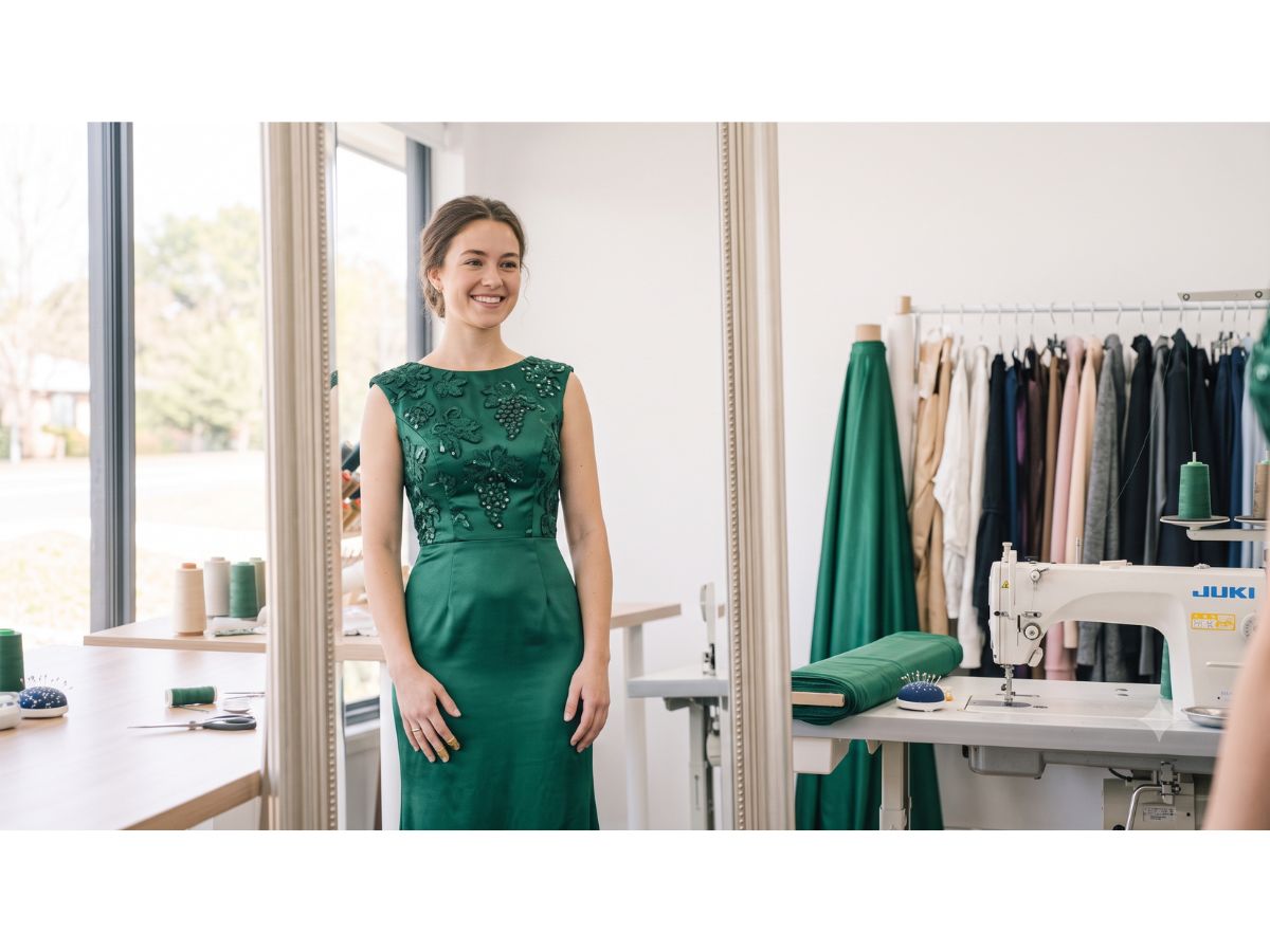 Finished prom dress after alterations in Nottingham