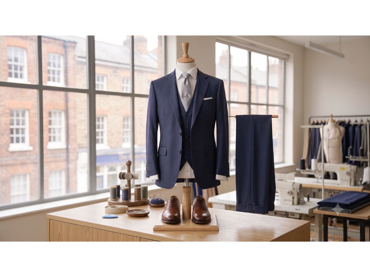 Wedding suit checked as a full outfit before the day